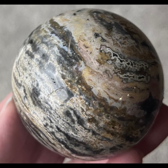 Ocean Jasper Sphere w/ Druzy Pockets - Picture 8 of 10